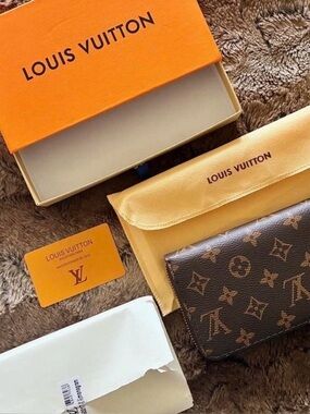 Louis Vuitton Brown and Tan Monogram Zip-Around Wallet